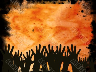 Hands in a crowd