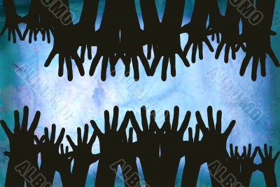 Hands in a crowd