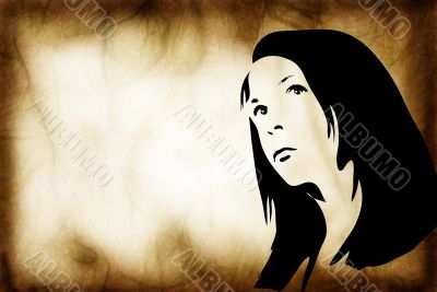 hand drawn silhouette of a woman