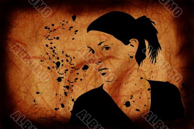 hand drawn silhouette of a woman