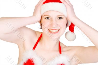 Studio portrait of an enthusiastic Christmas faerie