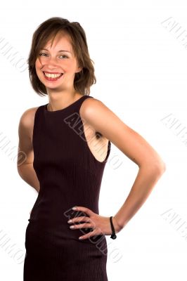 Happy extremely slim woman