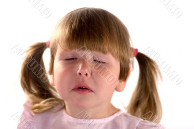 Tired sleepy little girl