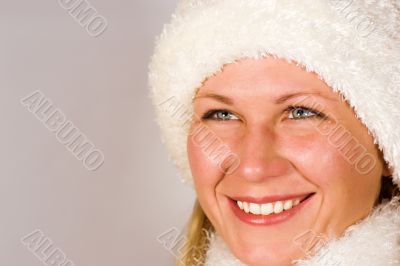 Close-up of girl`s smiling face