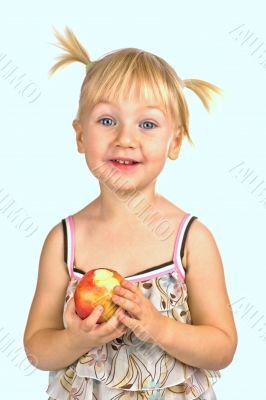 Girl holding apple