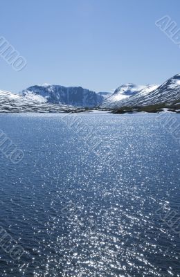 Cold snow lake