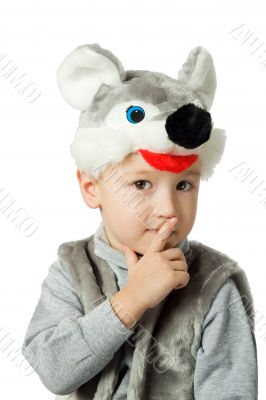 The boy in a suit of the mouse.