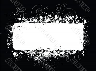 Black White Splat Grunge Background