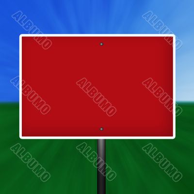 Blank Red White Warning Sign