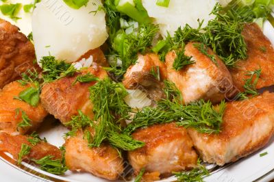 plate of fish and potato