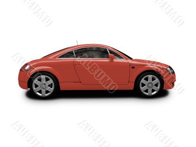 isolated red car side view