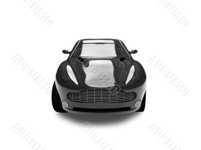 isolated black car front view 02
