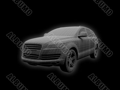 Isolated car wire front view