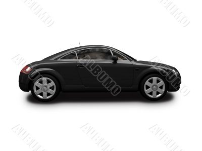 isolated black sport car side view