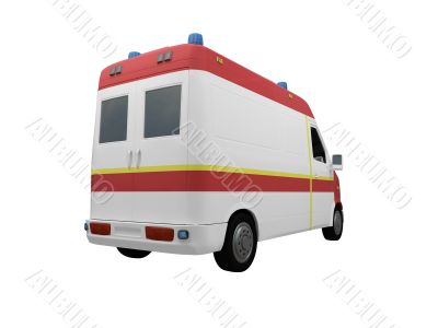 AmbulanceEU isolated back view 02