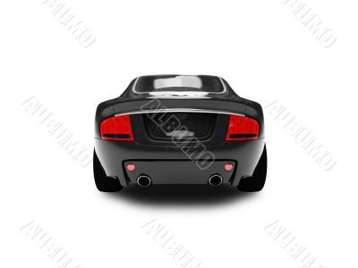 isolated black car back view 02