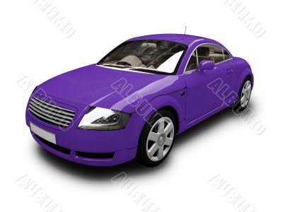 isolated blue car front view