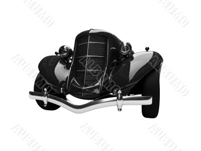 isolated retro black car front view 03