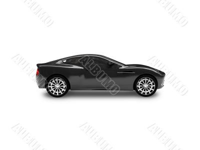 isolated black car side view