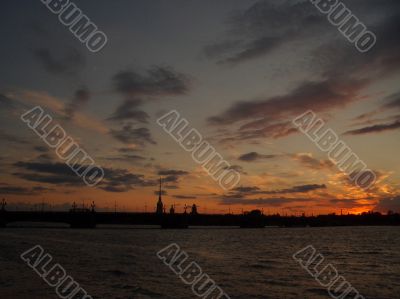 The cathedral and chapel in fortress Petropavlovskaya, Saint-Petersburg, Russia