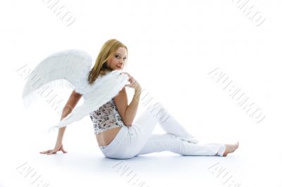 Beautiful woman with wings