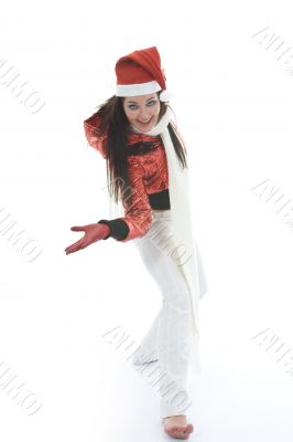 Beautiful woman with christmas decoration