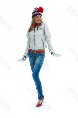 Beautiful woman with christmas decoration