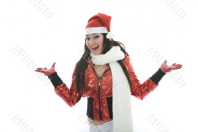 Beautiful woman with christmas decoration