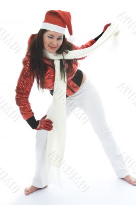 Beautiful woman with christmas decoration