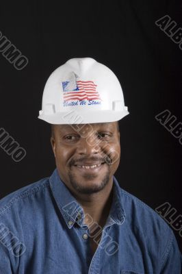 Construction Worker Smiling Looking Away