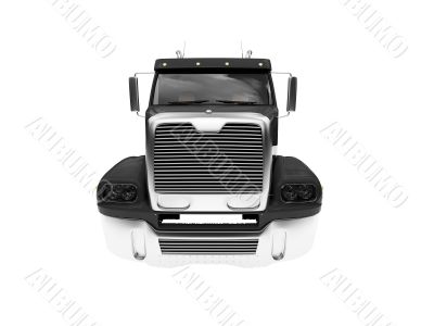 Bigtruck isolated black front view