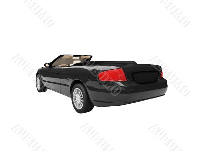 american isolated car back view 01
