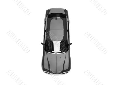 isolated black car top view