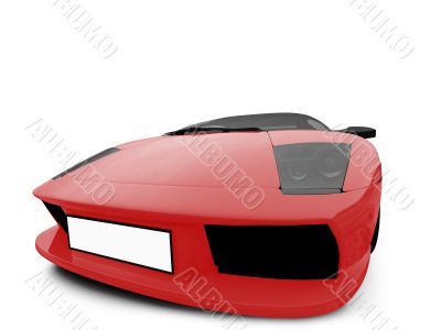 Ferrari isolated red front view