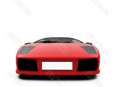 Ferrari isolated red front view