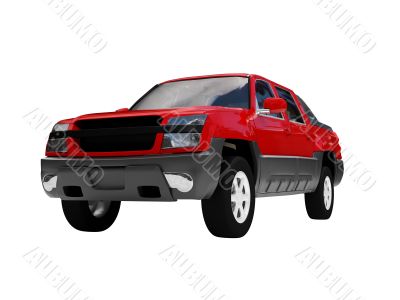 isolated red car front view