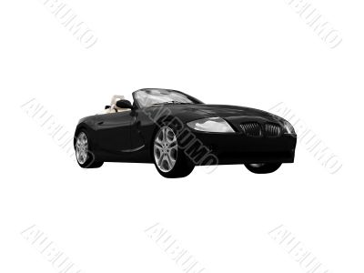 isolated black car front view 05