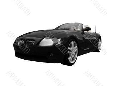 isolated black car front view 01