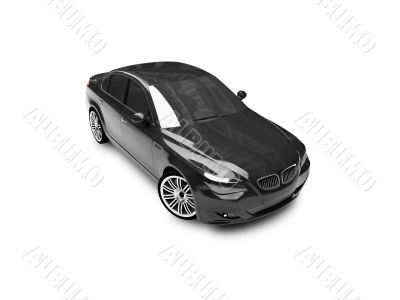 isolated black car front view 03