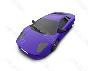 Ferrari isolated blue front view
