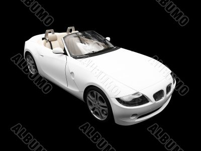 isolated white car front view 03
