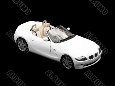 isolated white car front view 04