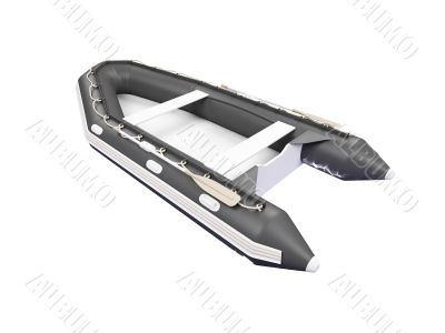 Boat isolated back view