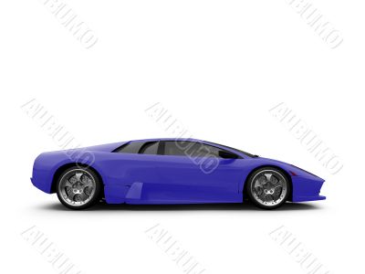 Ferrari isolated blue side view