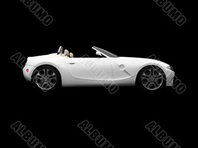 isolated white car side view