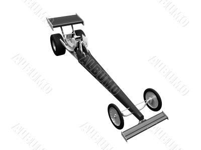 Dragster isolated front view 03