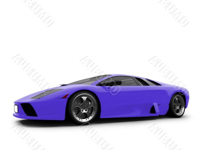 Ferrari isolated blue front view
