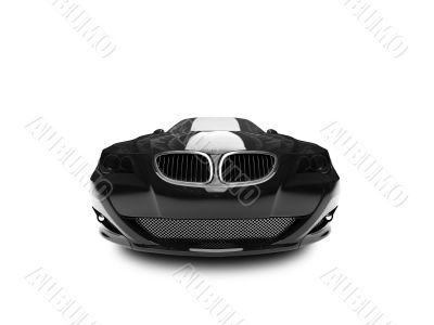 isolated black car front view 02