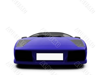 Ferrari isolated blue front view
