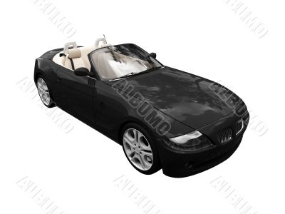 isolated black car front view 03